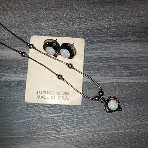 Sterling silver necklace and earrings set